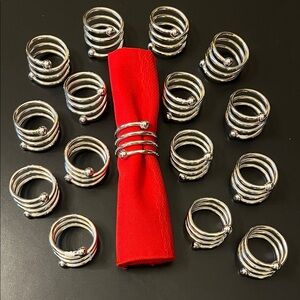 16 Vintage “Silver” Coil Napkin Rings